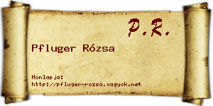 Pfluger Rózsa névjegykártya